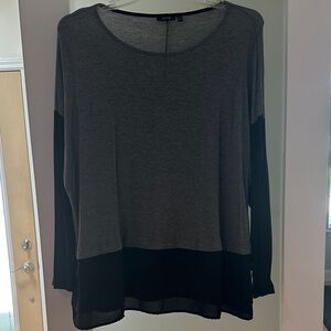 Apt. 9 Gray and Black Long Sleeve Tee